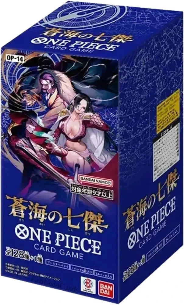 Boîte d'appoint d'affichage une pièce OP-14 The Azure Sea's Seven japonais scellé JAPON